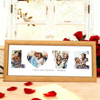 Gifts for Him/Her - Personalized Photo Frame with LOVE Letters Design, Natural Wood, Wall Mount or Tabletop Display, Gifts for Boyfriend Girlfriend Anniversary Birthday Valentine's