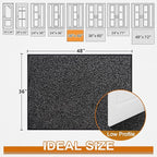 Mibao Front Door Mat, Dirt Trapper Welcome Mat for Outdoor Indoor, Non-Slip Waterproof Doormat, Durable Machine Washable Low Profile Entry Rug for Back Door Outside Patio Porch, 48" x 36", Black