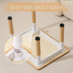 Height-Adjustable Kids Table and Chairs, 31.5''L x 23.6''W Toddler Table and 4 Chairs Set with Anti-Slip Foot Covers, Children Activity Table for Ages 2-10, Graffiti Desktop