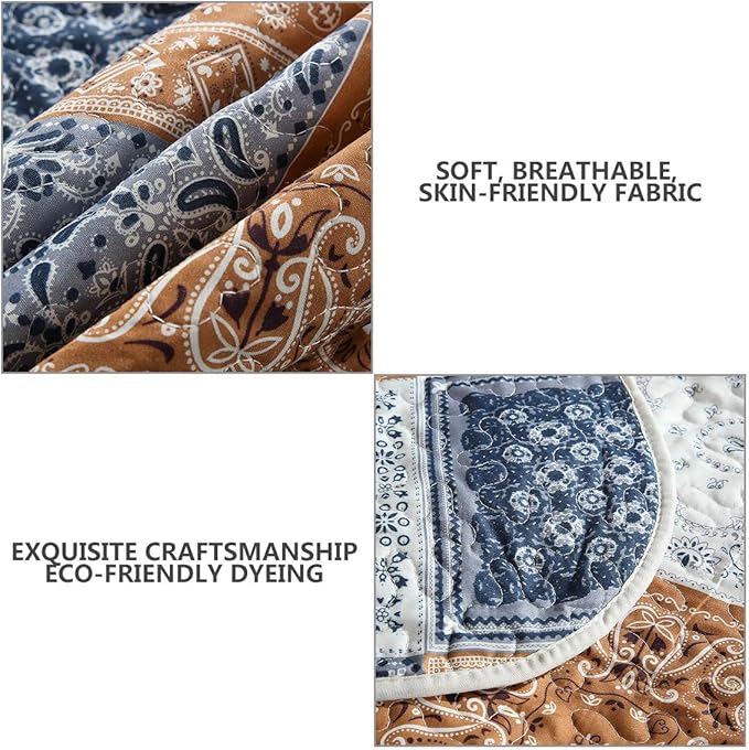 Travan 3-Piece Queen Quilt Sets with Shams Oversized Bedding Bedspread Reversible Coverlet Set, Queen Size