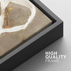 SIGNFORD Framed Canvas Print Wall Art Set Abstract White and Beige Brushstrokes on Neutral Illustrations Modern Art Decorative Bohemian for Living Room, Bedroom, Office - 16"x24"x2 Black