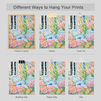 SIGNWIN Adhesive Canvas Poster Tropical and Floral Bright Botanical Preppy Room Decor Pink Decor Digital Art Modern Art Decorative Multicolor Scenic for Bedroom - 11"x14"x4