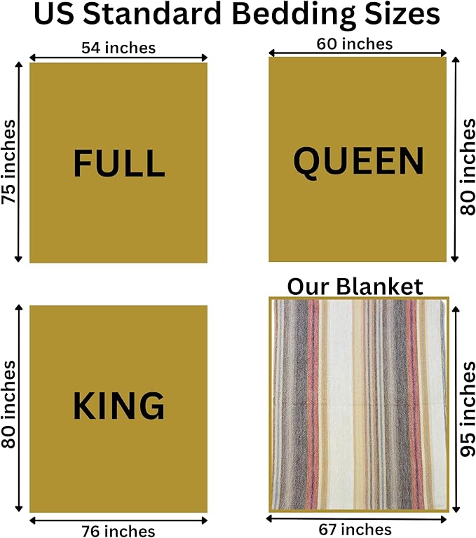 Alpaca Wool Throw Blanket | Super Soft, Lightweight, Breathable and Hypoallergenic | Non-Itchy or Scratchy (Beige Brown Varicolored, Queen (U.S. Standard))