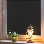 Haton Blackout Window Film, Frosted Privacy Cover for Glass, Sun Light Blocking Black Out Window Tint, Static Cling Room Darkening Heat Control Shades for Home Day and Night, Black 17.5" x 78.7"