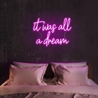 Kavaas It Was All A Dream Neon Signs 16.5" x 12.5", Pink It Was All A Dream Neon Light for Girly Room Decor Aesthetic | LED Dream Signs for Bedroom, Party, Bar, Salon, Bathroom