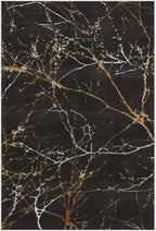 LUXE WEAVERS Modern Abstract Nature Black 5x7 Area Rug, Non-Shedding Carpet