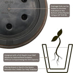 Sunnydaze 24-Inch Anjelica Large Plastic Pot for Plants - Outdoor Polyresin Round Planter with Drillable Drainage Holes - Rust - 2pk