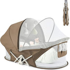 Portable Baby Bassinet Travel Baby Bed, Baby Cribs Travel Pod for Outdoors Baby Lounger Infant Travel Bed with Mosquito Net and Sunshade Canopy, Lightweight Washable