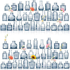 Bud Vases in Bulk 64, Glass Vases for Centerpieces, Small Flower Vase for Centerpieces, Small Vases for Flowers, Mini Vintage Vase, Blue Bud Vases for Wedding Table Decor