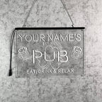 Personalized Bar Signs with Your Name for home wall light up with personalized pub name, man cave accessories, beer themed neon customizable lighted sign