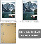 18x24 Frame Set of 3 - Display 16x20 Photo with Mat or 18 x 24 Poster without Mat, Wall Mounting Horizontal and Vertical, White
