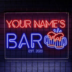 Personalized Home Bar Mica Led, Custom Name Mica LED Wall Light with Beer Mug Design, Neon Style Acrylic Sign For Game Room, Pub Decor, Gift for Him