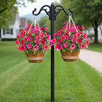 4 Pcs UV Resistant Artificial Petunias Fake Flowers Artificial Flowers for Outdoors Silk Flowers Fake Hanging Basket Plants Suitable for Outdoor Porch Decoration patio Decor 13.3In (Rose red)