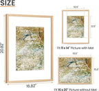 upsimples 16x20 Frames, Natural Solid Wooden Picture Frames, Display 11x14 with Mat or 16 x 20 Without, Vertical or Horizontal Wall Hanging, 1 Pack, Natural