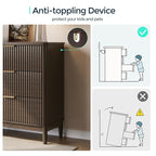 LINSY HOME Fluted Dresser for Bedroom with 6 Drawers, 54" Wide Mid Century Modern Dressers, Tall Boho Chest of Drawer, Large Wood Accent Storage Cabinet for Living Room, Curved Profile Design, Walnut