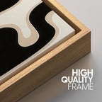 SIGNWIN Framed Canvas Print Wall Art Modern Abstract Organic Shapes Black and Beige Fluid Pattern Photography Modern Art Minimalist for Living Room, Bedroom, Office - 24"x36"x3 Natural