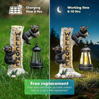 Json Garden Bear Statue with Solar LED Lantern, Gifts for Mom Yard Art, Whimsical Figurine Large Sculpture Lighted Outdoor Mother's Day Spring Decorations for Lawn, Porch
