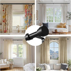 Oneach 2-Pack Heavy Duty Curtain Rods for Windows 28 to 48 Inch, 1 Inch Pole Adjustable Curtain Rod with Easy Installation and Modern Design (Black, 16 to 60 Inch)