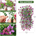 Artificial Faux Hanging Flowers Plants for Outdoor Summer Decoration, 2 PCS Fake Silk Flowers for Outside Daisy Planter UV Resistant Look Real for Patio Porch Home Decor(Mix Purple)