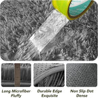 CAIYUECS Grey Round Rug for Bedroom: 4x4Feet Soft and Fluffy Area Rug for Living Room- Circle Fuzzy Bedroom Rug- Oval Furry Plush Rug for Kids Room, Nursery (4ft, Grey)