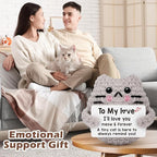 Gifts for Him Her Boyfriend Girlfriend Wife Husband Wedding Anniversary Birthday Gift for Women Men Handmade Positive Cat I Love You Crochet Couples to My Love Christmas