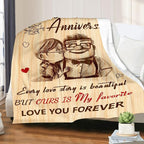 Gifts for Her Him - Wedding Anniversary Blanket Gifts for Women Men Couple - Romantic I Love You Gift for Wife Husband - Happy Anniversary for Girlfriend Boyfriend - Throw Blanket 60"x80"