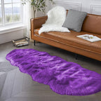 Latepis Runner 2x6 Purple Sheepskin Throw Rugs Washable Faux Fur Rug Shag Fluffy Carpet for Living Room Playroom Sofa Bedside Rugs Room Decor Sheepskin