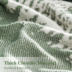 Couch Cover Boho for Dogs Washable Green Couch Covers for 2 Cushion Couch, Chenille Sectional Couch Covers L Shape Sofa Cover, Furniture Protector for Kids, Pets, Green 71" X150"