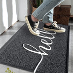 Door Mat, Durable Welcome Mat Low Profile Floor Mat Front Doormat Non Slip Mats Entrance Rectangular Easy to Clean Doormat, for Entryway, Patio, High Traffic Areas (36"x24",Black)