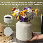 Farmhouse Vase for Home Decor, Vintage Rustic Terracotta Flower Vase Suitable for Home Decor, Living Room, Shelf, Dining Table. 7IN （Rust Green） ZSHLXM