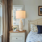 28" Table Lamps for Living Room Set of 2, Farmhouse Lamps for Bedroom with USB Ports, 3-Way Dimmable Nightstand Table Lamp (Bulbs Included)