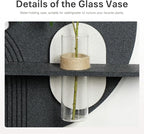 3D Textured Black and White Abstract Wall Art with Vase, White Butterfly Wall Decor, Modern Painting Artwork, Minimalist Wall Decor for Living Room Hallway Dining Room Bedroom Office, 25.6x24 In