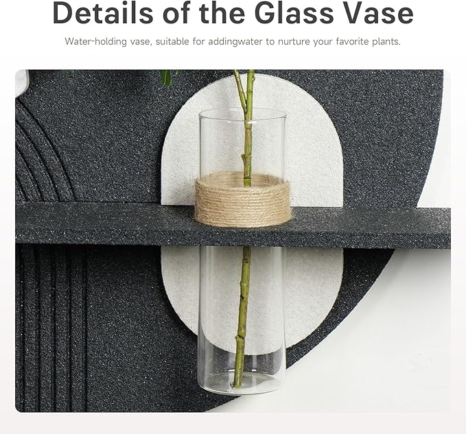 3D Textured Black and White Abstract Wall Art with Vase, White Butterfly Wall Decor, Modern Painting Artwork, Minimalist Wall Decor for Living Room Hallway Dining Room Bedroom Office, 25.6x24 In