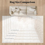 Area Rugs 6x9 Living Room: Washable Rug Modern Abstract Large Rug Soft Non Slip Neutral Rugs Stain Resistant Indoor Carpet for Bedroom Kitchen Dining Room Table Nursery Home Office Rugs(Beige,6'x9')