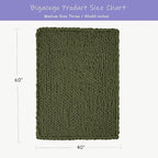 Bigacogo Chunky Knit Throw Blanket for Couch, 40x60 inches, 100% Hand Knitted with Thick Jumbo Chenille Yarn, Cozy Soft Large Rope Knot Cable Crochet Blankets for Sofa Bed Living Room, Yellow Green