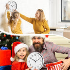 Inbagi 8 Pcs Wall Clock Large Silent Battery Operated Wall Clocks Modern Non Ticking Wall Clocks Bulk Decorative for Kitchen Office Living Room Home Bathroom Bedroom Classroom(White,10 Inch)