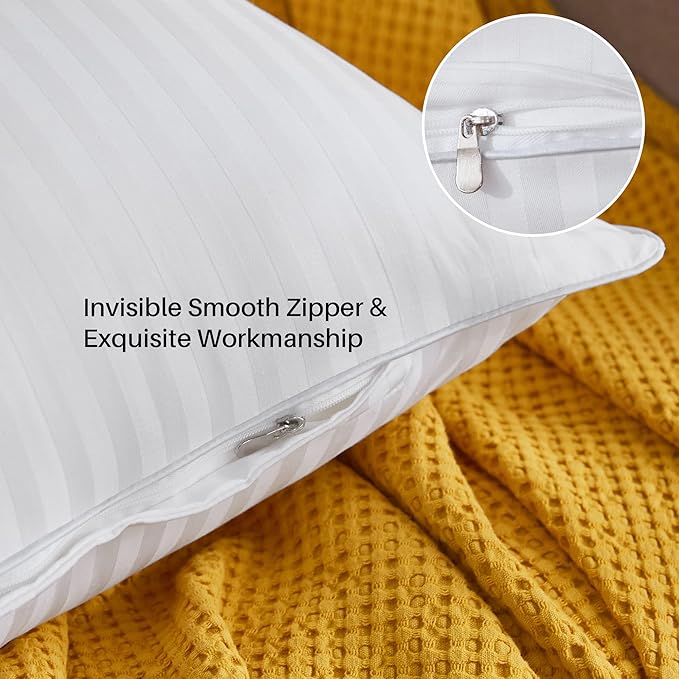 Oubonun 30 x 30 Throw Pillow Inserts, Firm and Fluffy Decorative Square Pillows for Couch Bed Sofa with Soft Cotton Cover White Cushion with Down Alternative Pack of 2