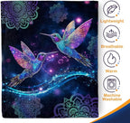 Aimego Hummingbird Gifts Blanket for Women Girls Adults Mom Print Throw Floral Bird Colorful Flowers Bedroom Living Room Decor Birthday Mother's Day Soft Cozy Throw Lightweight Blanket 50"x60"