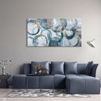 Abstract Canvas Wall Art, Modern Minimalist Wall Decor for Living Room - Blue, Teal Room Decorations, Framed 24x48IN