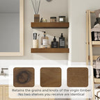 Marsmiles Floating Shelves for Wall - 24 Inch Dark Wood Floating Shelves Set of 2-24 Inch Wide x 7.7 Inch Deep x 1.6 Inch Thick Rustic Wooden Shelves for Room Wall