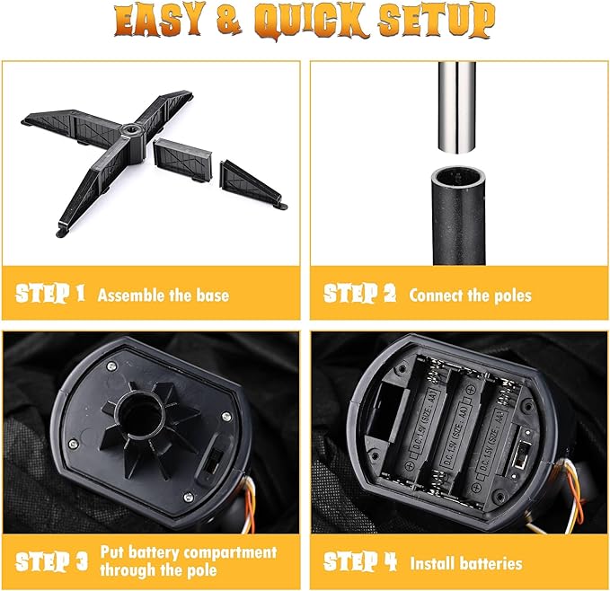 AW Scary Animated Halloween Decorations Jack-O-Lantern,Pumpkin Ghost Props 5.4 Ft Full Life Size with Motion/Sound Activated Glowing Head Horror Party Outdoor Indoor Decorations Farm Scarecrow 2025