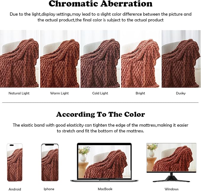 NEWCOSPLAY Super Soft Throw Blanket Coffee Premium Silky Flannel Fleece 3D Clouds Stylish Jacquard Lightweight Bed Blanket All Season Use 350GSM (Coffee, Throw(50"x60"))