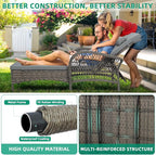 VIVIJASON Outdoor Wicker Chaise Lounge Chair Set of 2, All-Weather PE Rattan Cushioned Patio Lounger Chairs, 6-Position Adjustable Outside Pool Sunbathing Recliner with Armrest & Pillow, Gray