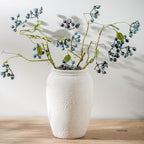 Ceramic Farmhouse Flower Vase, 8.2 Inch Terracotta Rustic Vase, Decorative Pottery Flower Vases for Living Room, Entryway, Table, Shelf Decor