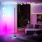 SUNMORY 2 Pack RGB LED Floor Lamp, 57" Corner Lamp with 80+ Scene & Timer, Smart Ambient Lighting with Music Sync & 16 Million Colors, Remote & App Floor Lamps for Living Room, Gaming Room, Bedrooms