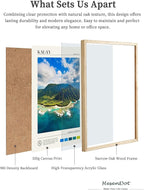 HesenDot Natural OAK Wood Framed Hawaiian Archipelago Wall Art,12x16in Kauai Quality Canvas Wall Print,Classic Urban Landmark Wall Decor for Living Room,Bedroom,Office Gallery Set of 1