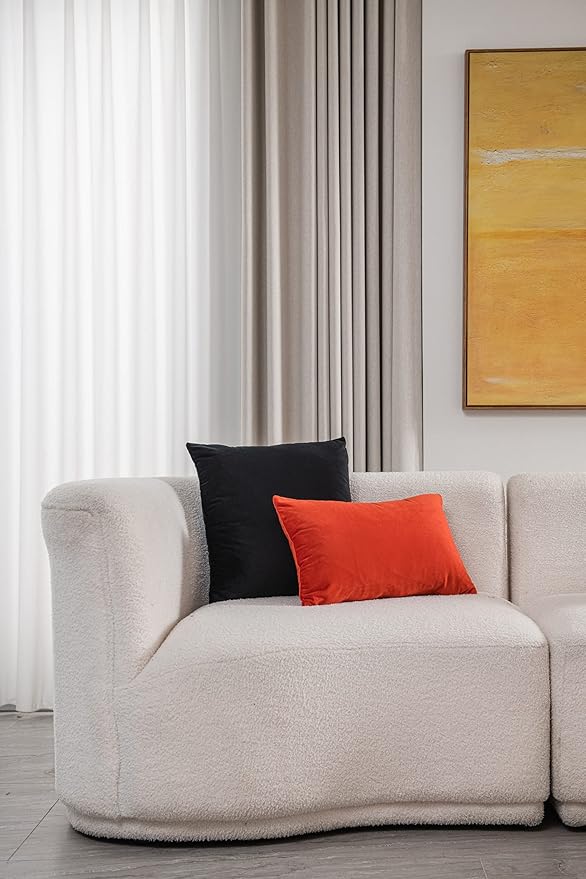 Fall Couch Pillow Cases 12x20 Burnt Orange: 2 Pack Cozy Soft Velvet Rectangular Throw Pillow Covers for Farmhouse Home Decor