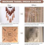 Macrame Dream Catcher for Girls - Large Dream Catchers Boho Wall Decor, Handmade Tassels Ornament Colorful for Bedroom Livivng Room Nursery Apartment (Tan)