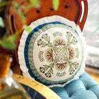 patdrea Designer Throw Pillow Covers Set of 4,French Vintage Blue Linen with Floral Collection Pattern Pillow Cover,Decorative Rectangle and Square Pillowcases Cushion for Bed Living Room Outdoor