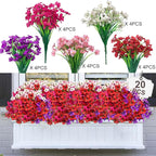 20 Bundles Artificial Flowers for Outdoors,Fake Silk Flowers with Plastic Plants for Outside,Faux mums Realistic Flowers for Window Box Yard Front Porch Balcoy Dector (Mixed Color)
